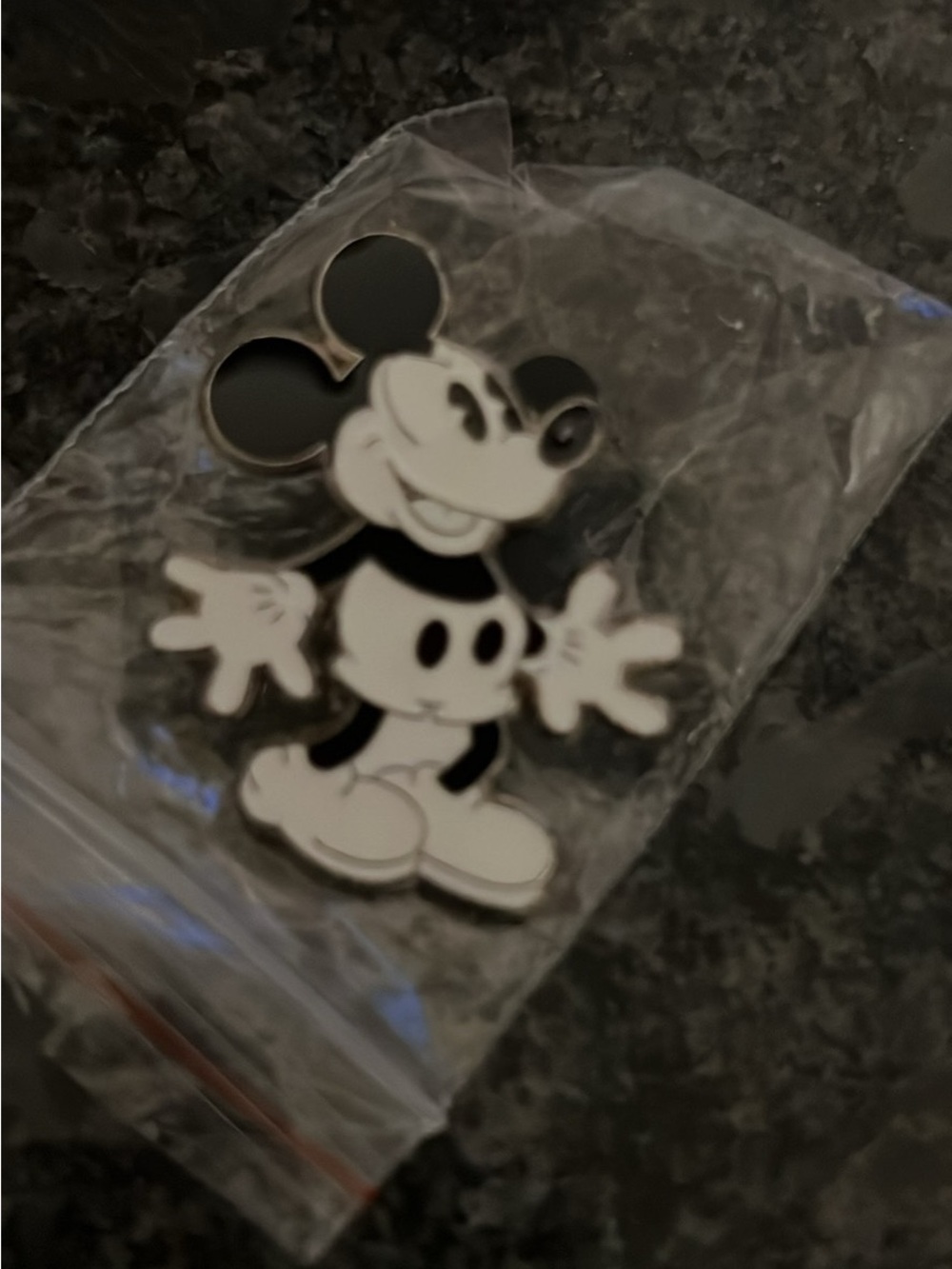 Disney Black and White Mickey Mouse Enamel Pin
